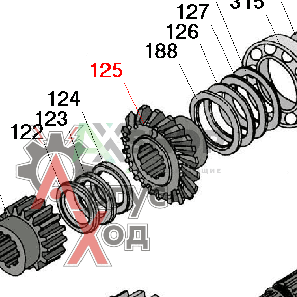 8.10.228 Шестерня коническая ведомая