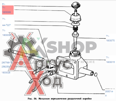 71-1803069 Колпак крышки рычага включения раздаточной коробки