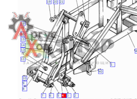131-3105824-10 Кронштейн правый лебедки держателя запасного колеса в сборе