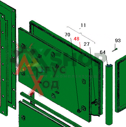 6.37.161 Уплотнитель ограждения двигателя и главной передачи
