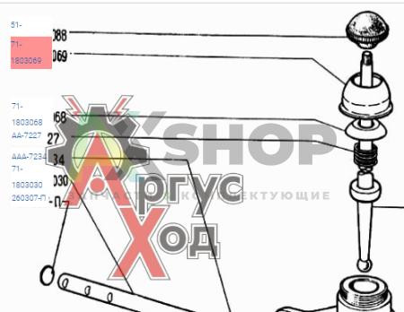 71-1803069 Колпак крышки рычага включения раздаточной коробки