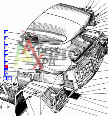 131-8403260 Брызговик переднего крыла правый в сборе