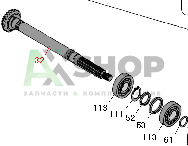 8.02.102 КН Шестерня редуктора ведущая  