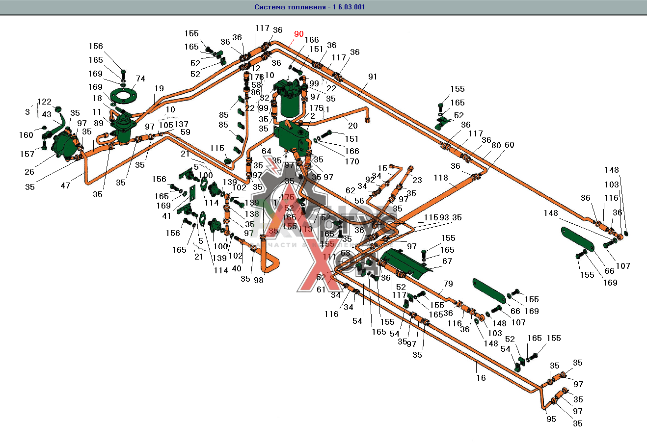 6.03.227 Труба заборная к крану правая