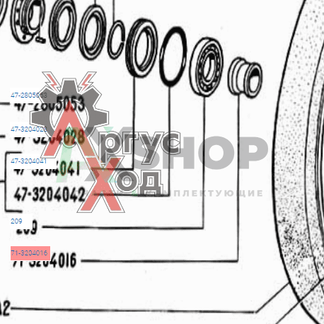 71-3204016 Втулка распорная подшипников катка
