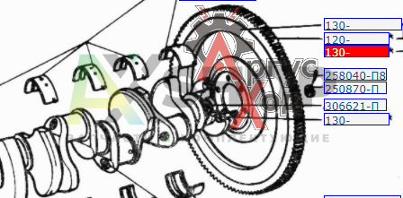 130-1005115 Маховик с зубчатым кольцом в сборе