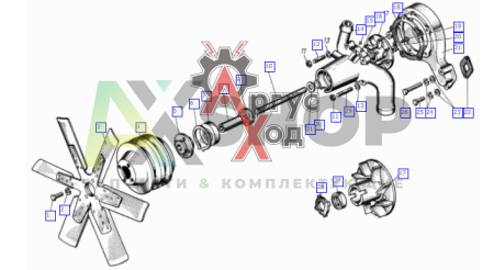 130-1307009-Б3 Водяной насос со шкивом в сборе