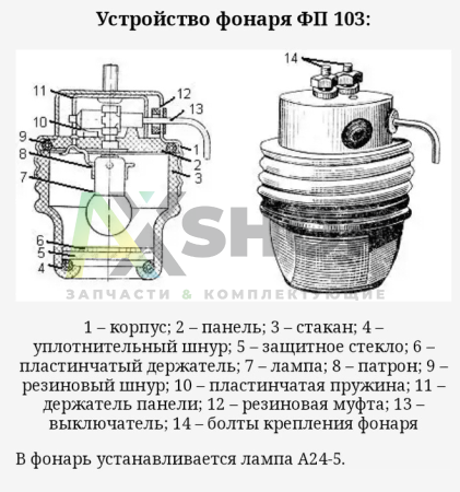ФП-103 Фонарь подсветки заднего моста
