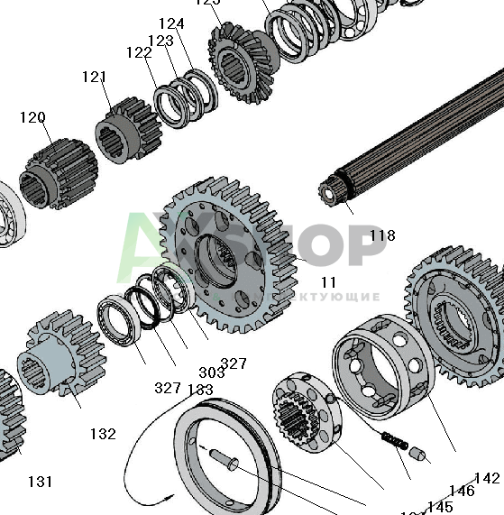 8.10.026-1 \ 8.10.237-1 Шестерня 6 передачи с кольцом
