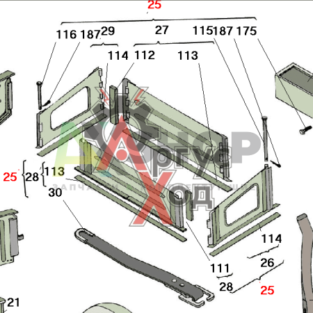 6.61.025 Ограждение радиатора в сборе