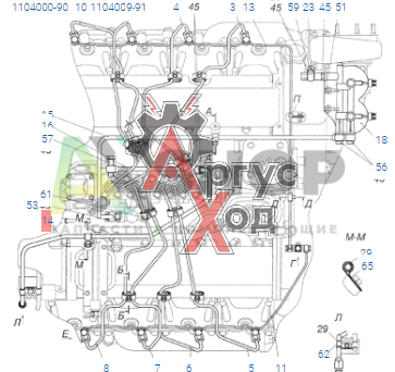 740.50-1104384-90 Трубка топливная отводящая от ТНВД
