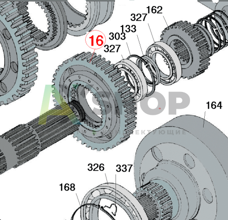 8.10.034-1 Шестерня 3 передачи с кольцом