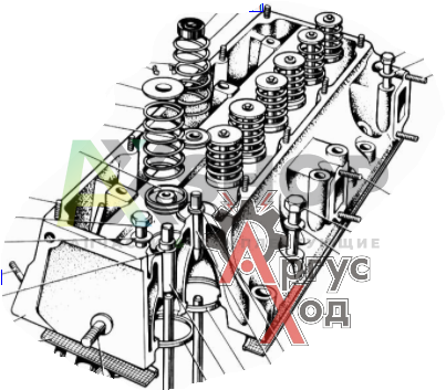 131-1003011-10 Головка блока цилиндров с клапанами левая в сборе